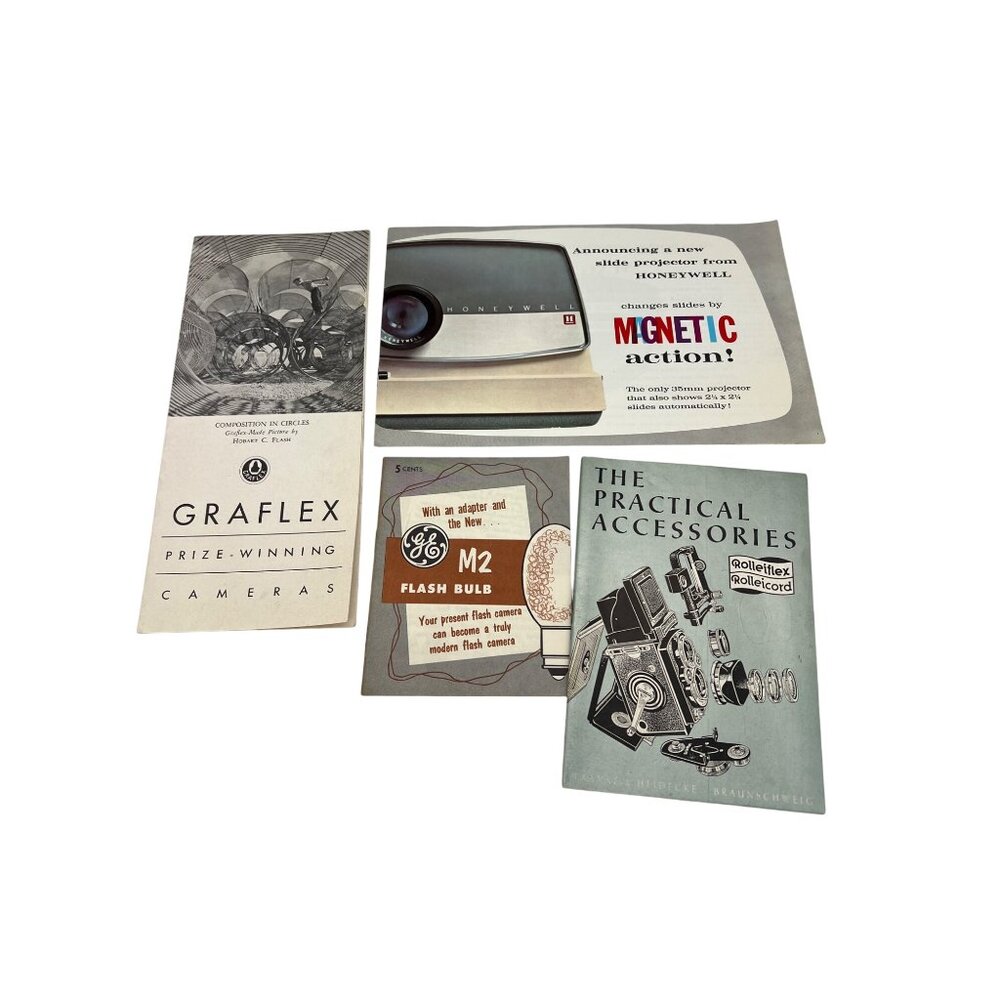Vintage Photography Ephemera Catalogs Brochures Graflex Rolleiflex Honeywell GE